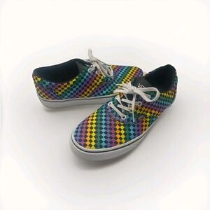 VANS Multi Color Small Checker Skate Shoes US Women's Size-9.5